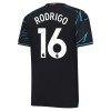 Original Trikotsatz Manchester City Rodrigo 16 Ausweichtrikot 2023-24 Für Kinder